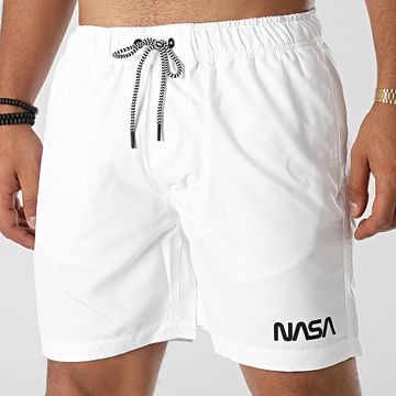 NASA - Traje de baño Worm Logo 2 Blanco Negro