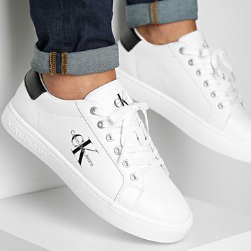 Calvin Klein - Zapatillas Classic Cupsole Laceup Low 0491 Blanco Brillante
