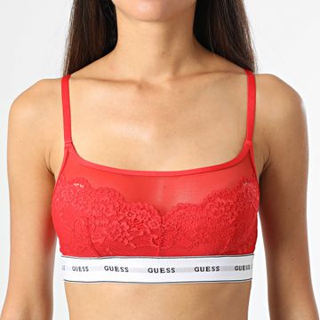 Guess - Sujetador de encaje Mujer O2BC07-KBBT0 Rojo