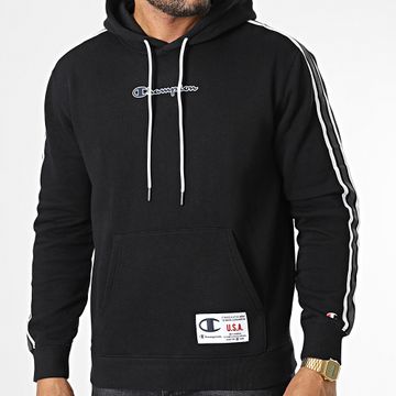 Champion - Sudadera Con Capucha A Rayas 217842 Negro