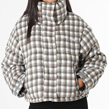 Sixth June - Chaqueta de cuadros gris beige para mujer