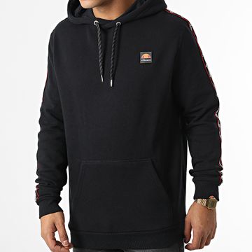 Ellesse - Sudadera con capucha a rayas Stefan Negra reflectante