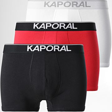 Kaporal - Juego De 3 Boxers Quad Negro Rojo Blanco