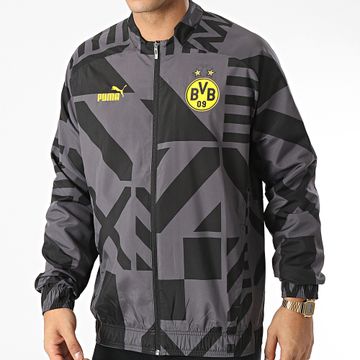 Puma - Chaqueta con cremallera Borussia Dortmund Prematch 767657 Gris Negro