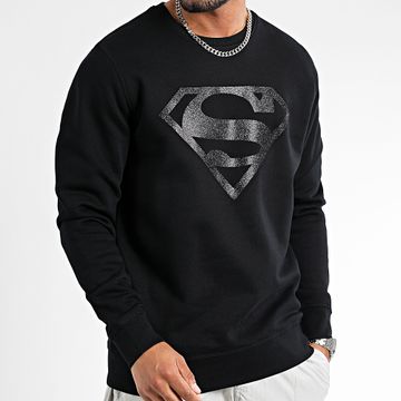 DC Comics - Sudadera con logo de purpurina y cuello redondo Negro