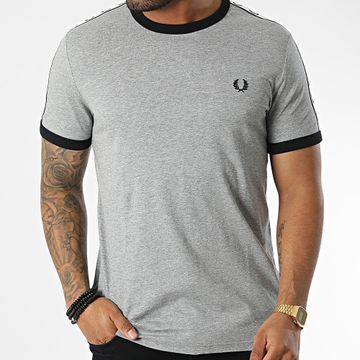 Fred Perry - Camiseta de rayas con ribetes Gris jaspeado
