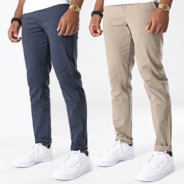 Jack And Jones - Lote de 2 pantalones chinos Marco Dave Beige Azul Marino