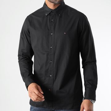Tommy Hilfiger - Camisa de manga larga Core Flex Poplin 5035 Negro