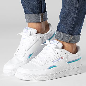 Reebok - Club C 85 Vegan Zapatillas GY9733 Calzado Blanco Lila Glow Classic Teal