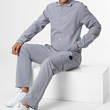 Zelys Paris - Conjunto de chaqueta y pantalón Giovani Cargo Gris