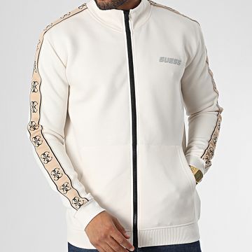 Guess - Chaqueta a rayas con cremallera Z2YQ10-KB3P2 Beige