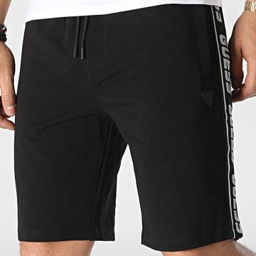 Guess - Pantalones cortos de jogging con rayas Z2YD02-K6ZS1 Negro