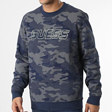 Guess - Sudadera cuello redondo Z3RQ05-K9Z22 Azul marino Gris camuflaje