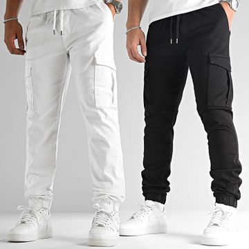 LBO - Lote de 2 pantalones cargo de corte normal 2713 2715 Negro Blanco