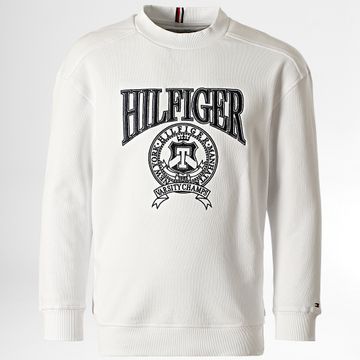 Tommy Hilfiger - Hilfiger Sudadera cuello redondo niño Varsity 0382 Blanco
