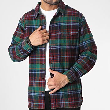 Levi's - Camisa de cuadros de manga larga 19573 Verde Burdeos