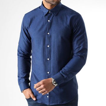 LBO - Camisa de manga larga 2897 Azul marino jaspeado