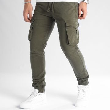 John H - XQ05 Pantalones Cargo Caqui Verde