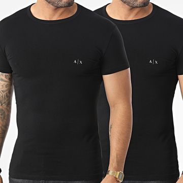 Armani Exchange - Lote de 2 camisetas 956005-CC282 Negro
