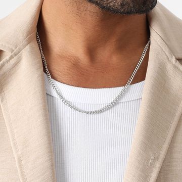LBO - Collar de malla rizada de plata de 4 mm