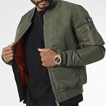Schott NYC - Chaqueta bomber Airforcers Slim Fit Caqui Verde