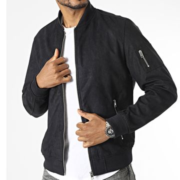 Jack And Jones - Cazadora Rocky de ante sintético Negro
