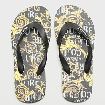 Versace Jeans Couture - Chanclas de mujer 74YA3SQ7 Negro Renaissance