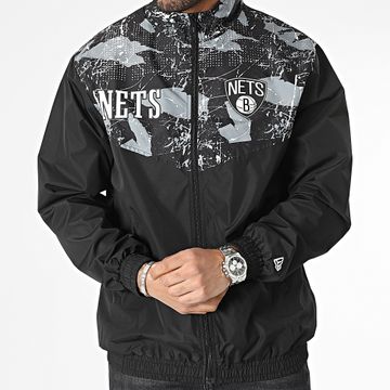 New Era - Chaqueta con cremallera Brooklyn Nets 60332146 Negro Gris