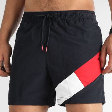 Tommy Hilfiger - Pantalón Corto de Baño Mediano con Cordón 2048 Azul Marino