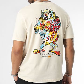 Looney Tunes - Camiseta oversize grande Taz Graff Beige