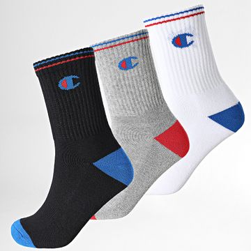 Champion - Juego De 3 Calcetines U20013 Negro Blanco Gris Heather
