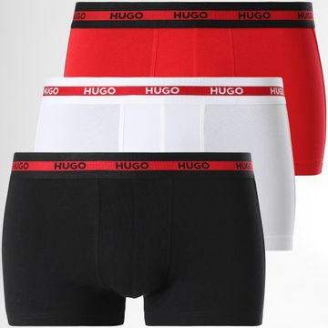 HUGO - Juego De 3 Boxers 50492375 Negro Blanco Rojo