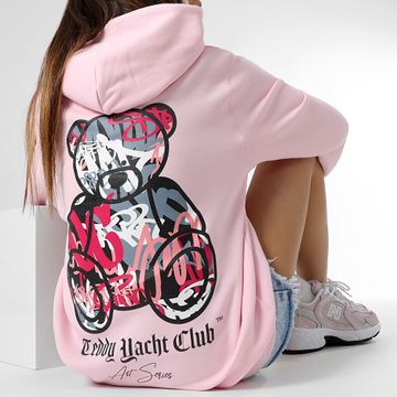 Teddy Yacht Club - Sudadera con capucha Art Series para mujer Rosa pastel