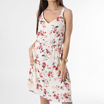 Only - Vestido Floral Mujer Karmen Life Beige