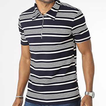Uniplay - Polo de manga corta con cuello de cremallera Azul marino