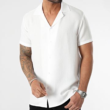 LBO - Camisa de manga corta efecto lino 0219 Blanco