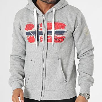 Geographical Norway - Sudadera gris con cremallera