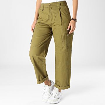 Only - Pantalones cargo rectos para mujer New Saige verde caqui
