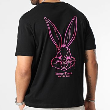 Looney Tunes - Oversize Camiseta Angry Bugs Bunny Negro Rosa Fluo
