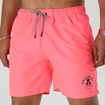 Sale Môme Paris - Short De Bain Pequeño Conejo Rosa Fluo Negro