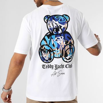 Teddy Yacht Club - Camiseta Oversize Large Art Series Azul Blanco