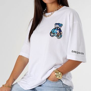 Teddy Yacht Club - Camiseta Oversize Large Mujer Art Series Azul Delantero Blanco