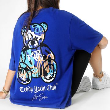 Teddy Yacht Club - Camiseta Oversize Large Women's Art Series Azul Azul Real