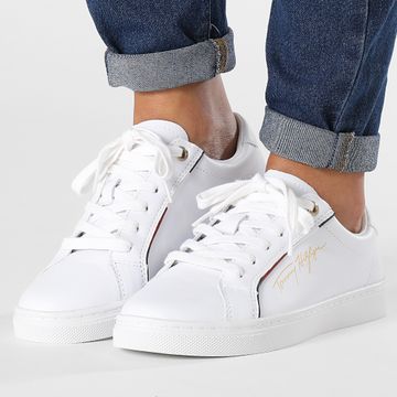 Tommy Hilfiger - Zapatillas Signature Mujer 6322 Blanco