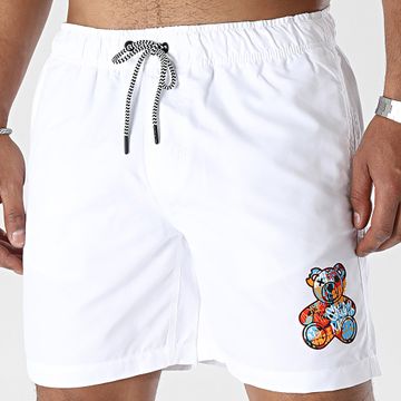 Sale Môme Paris - Pantalón corto de peluche Graffiti blanco