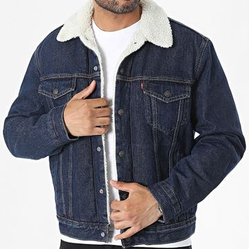 Levi's - Cazadora vaquera con cuello de piel 16365 Azul crudo