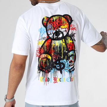 Teddy Yacht Club - Tee Shirt Oversize Large Art Series Dripping Blanco