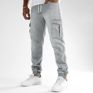 LBO - Pantalón Chándal Relaxed Fit Cargo Jeans 2998 Denim Gris Claro