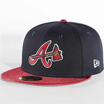 New Era - Atlanta Braves Azul Marino Rojo 59Fifty Gorra Team Shimmer Snapback