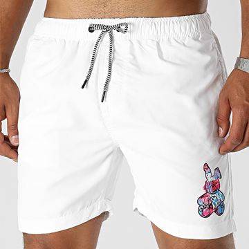 Sale Môme Paris - Shorts de baño Graffiti Rabbit blancos